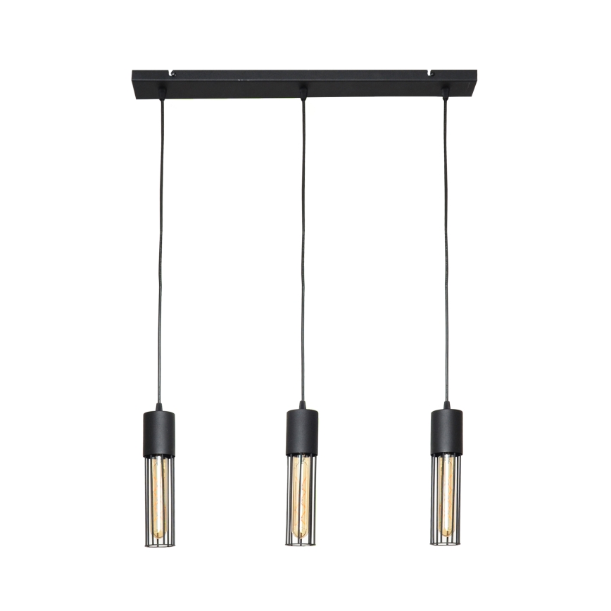 Chandelier on a string MELODY 3xE27/15W/230V black