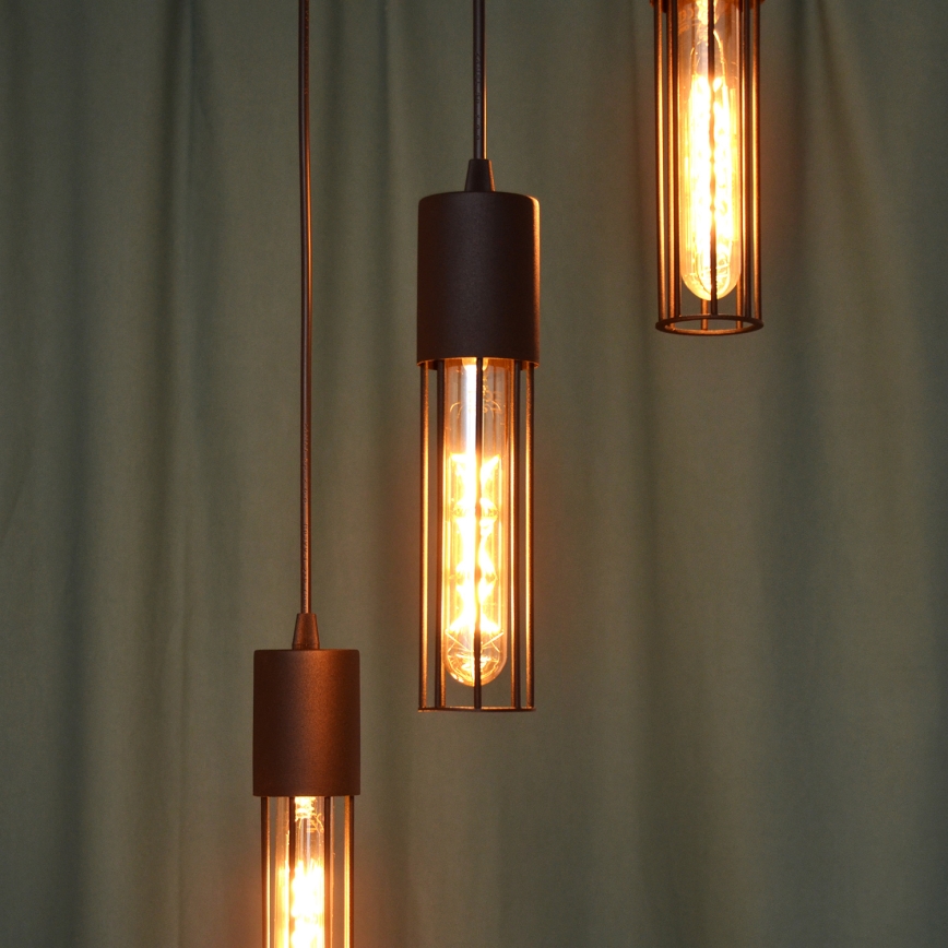 Chandelier on a string MELODY 3xE27/15W/230V black