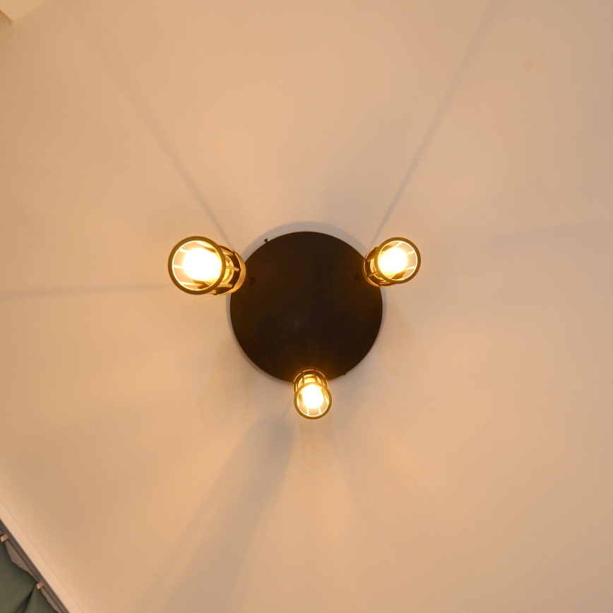 Chandelier on a string MELODY 3xE27/15W/230V black
