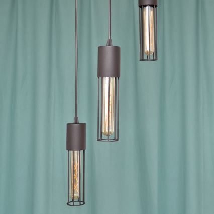 Chandelier on a string MELODY 3xE27/15W/230V black