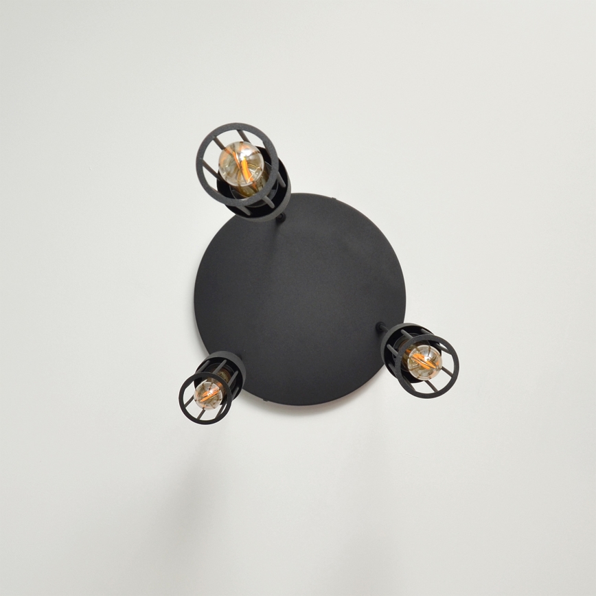 Chandelier on a string MELODY 3xE27/15W/230V black