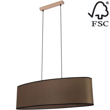 Chandelier on a string MERCEDES 2xE27/40W/230V brown/oak – FSC certified