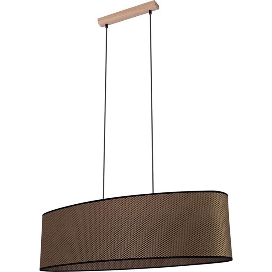 Chandelier on a string MERCEDES 2xE27/40W/230V brown/oak