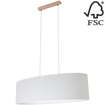 Chandelier on a string MERCEDES 2xE27/40W/230V white/oak – FSC certified