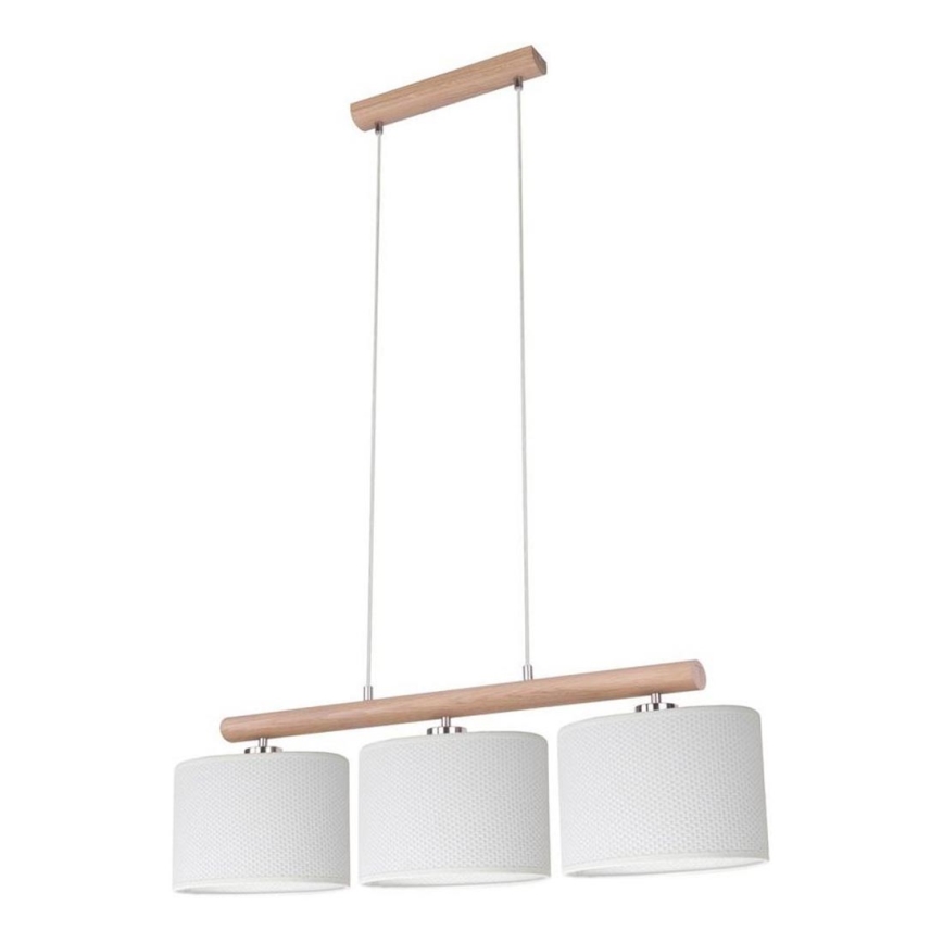 Chandelier on a string MERCEDES 3xE27/40W/230V white/oak