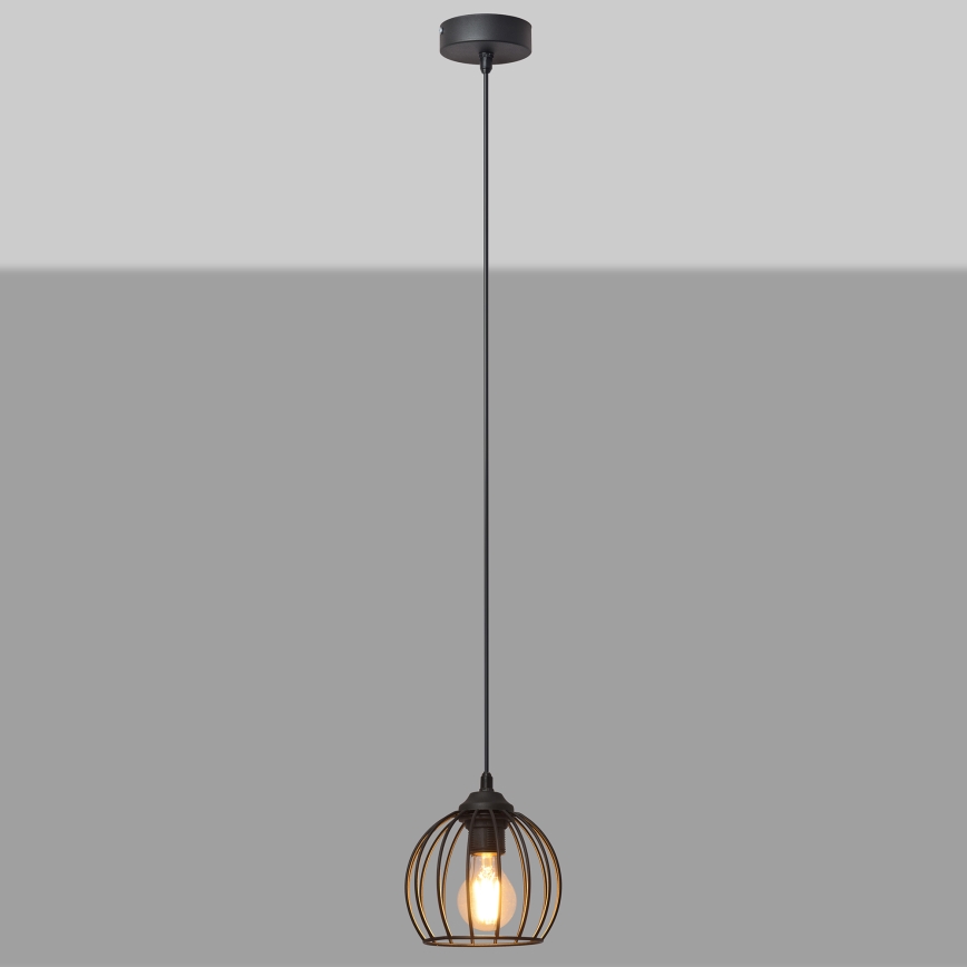 Chandelier on a string MERCURE 1xE27/15W/230V diameter 16 cm black