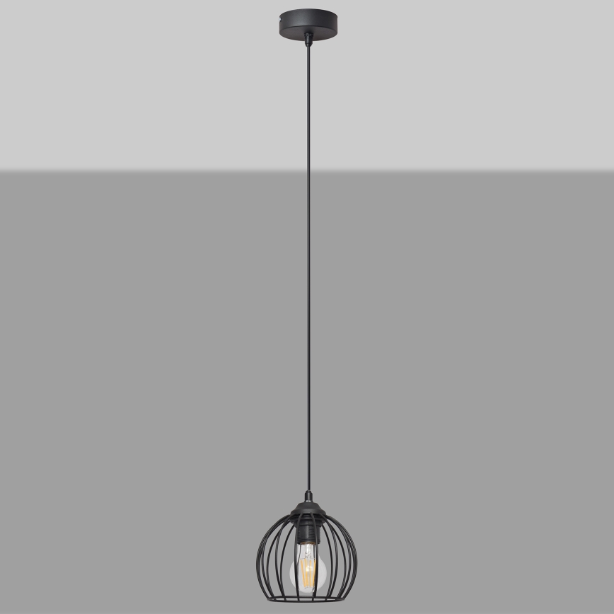 Chandelier on a string MERCURE 1xE27/15W/230V diameter 16 cm black