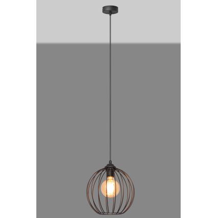 Chandelier on a string MERCURE 1xE27/15W/230V diameter 24 cm black