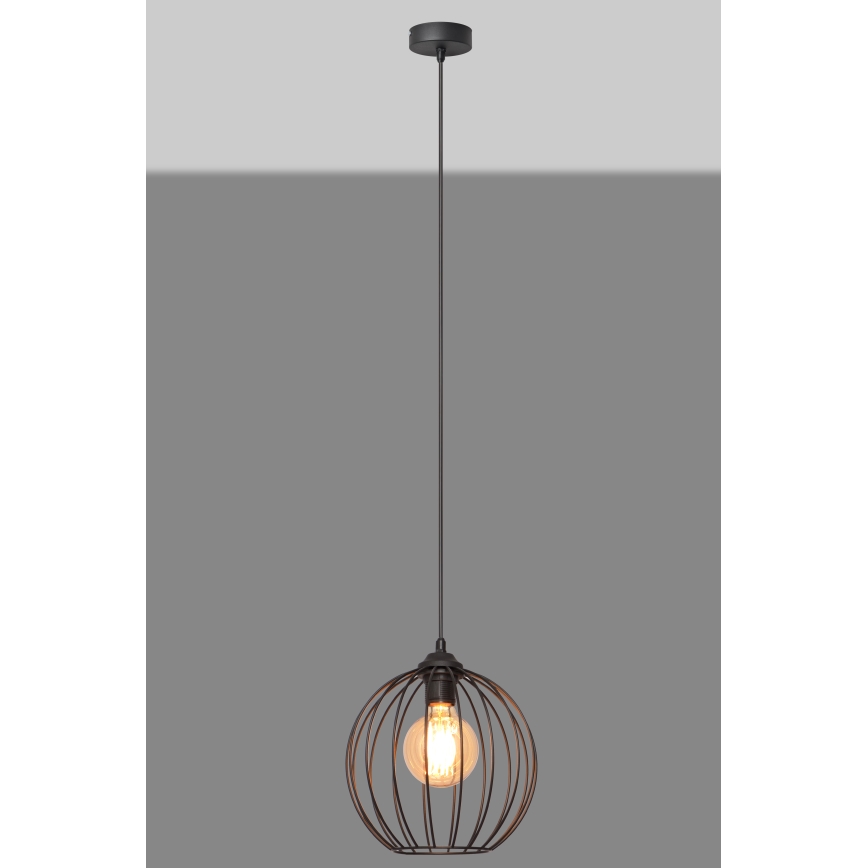 Chandelier on a string MERCURE 1xE27/15W/230V diameter 24 cm black