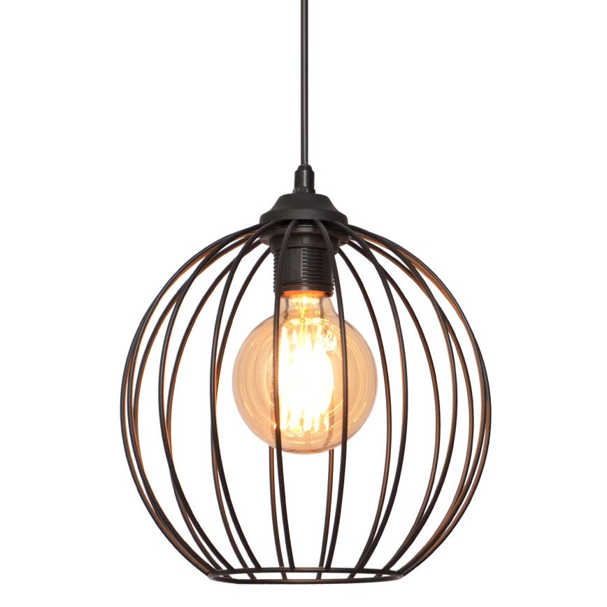 Chandelier on a string MERCURE 1xE27/15W/230V diameter 24 cm black
