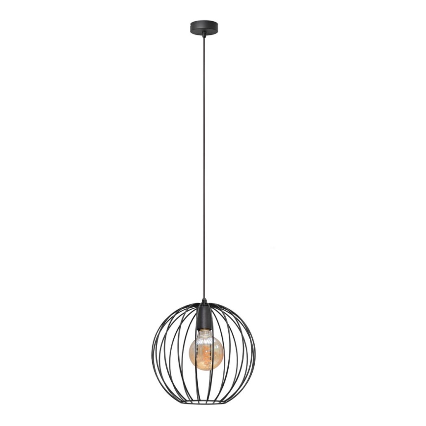 Chandelier on a string MERCURE 1xE27/15W/230V diameter 30 cm black