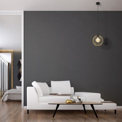Chandelier on a string MERCURE 1xE27/15W/230V gold/black