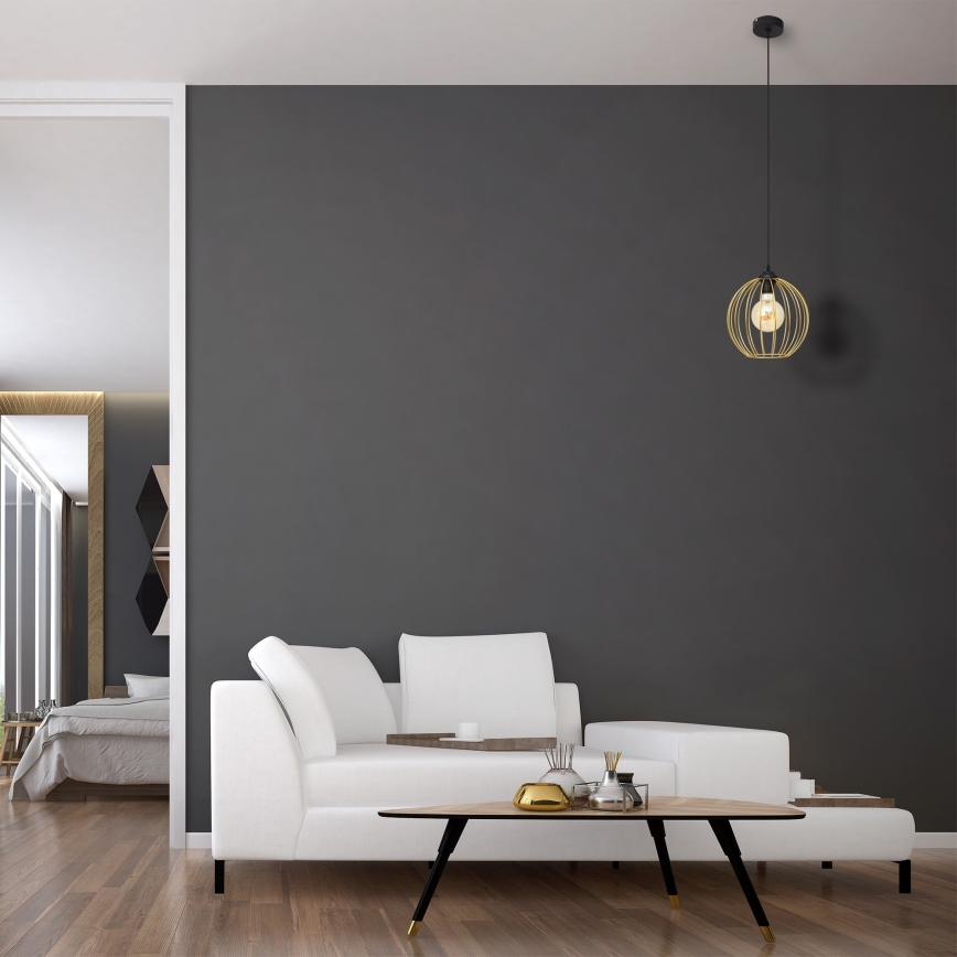 Chandelier on a string MERCURE 1xE27/15W/230V gold/black