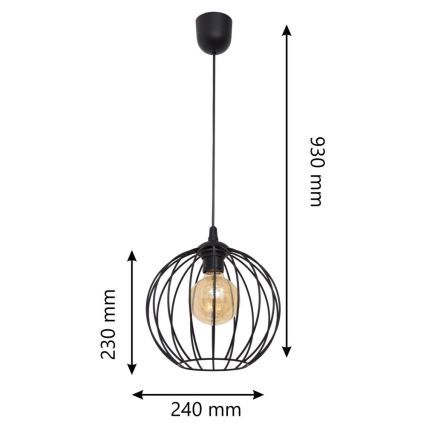 Chandelier on a string MERCURE 1xE27/15W/230V