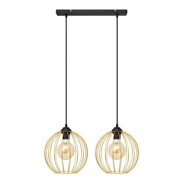 Chandelier on a string MERCURE 2xE27/15W/230V gold/black