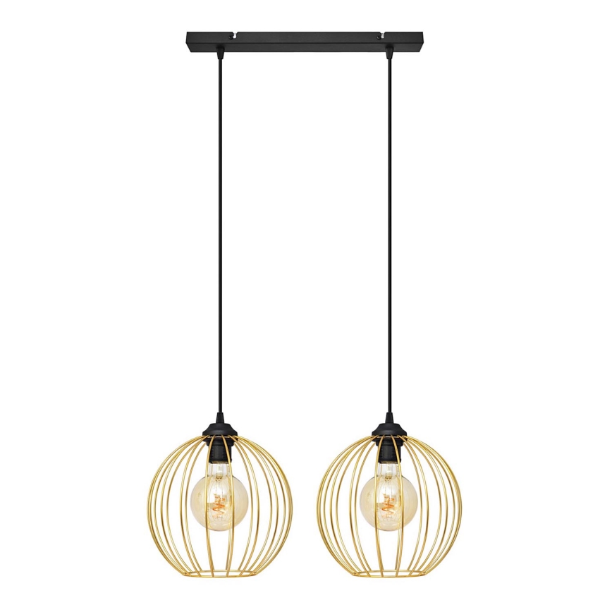 Chandelier on a string MERCURE 2xE27/15W/230V gold/black
