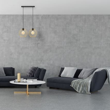 Chandelier on a string MERCURE 2xE27/15W/230V gold/black