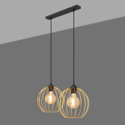 Chandelier on a string MERCURE 2xE27/15W/230V gold/black