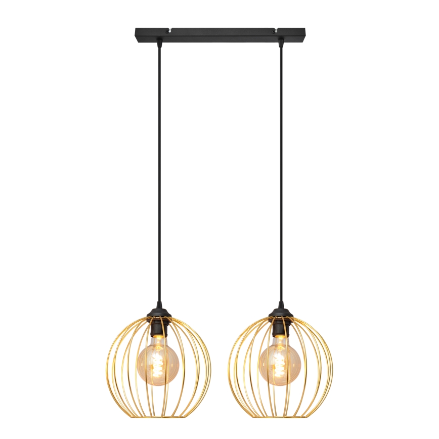 Chandelier on a string MERCURE 2xE27/15W/230V gold/black