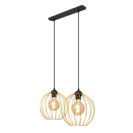 Chandelier on a string MERCURE 2xE27/15W/230V gold/black