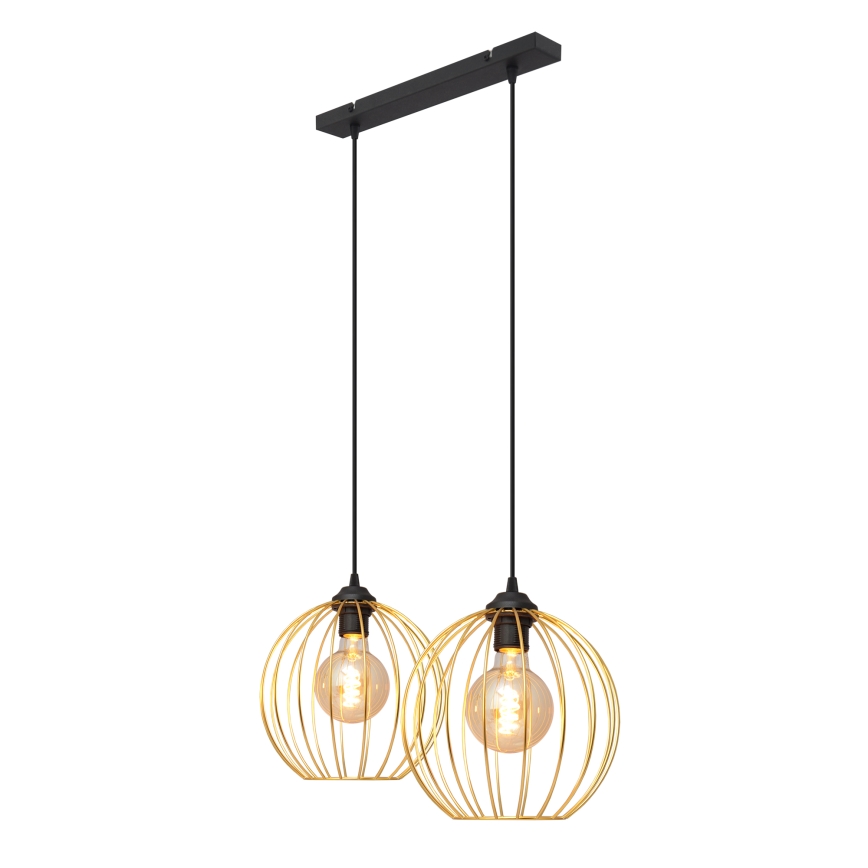 Chandelier on a string MERCURE 2xE27/15W/230V gold/black