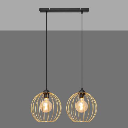 Chandelier on a string MERCURE 2xE27/15W/230V gold/black
