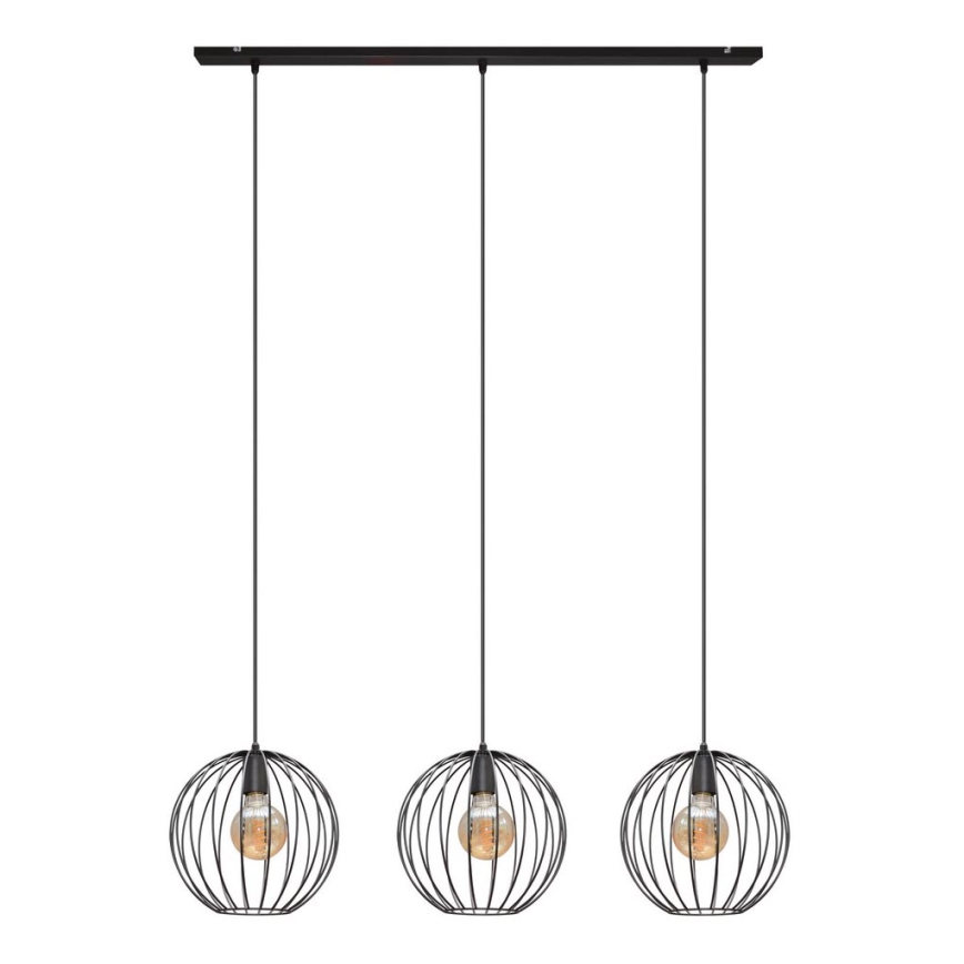 Chandelier on a string MERCURE 3xE27/15W/230V black