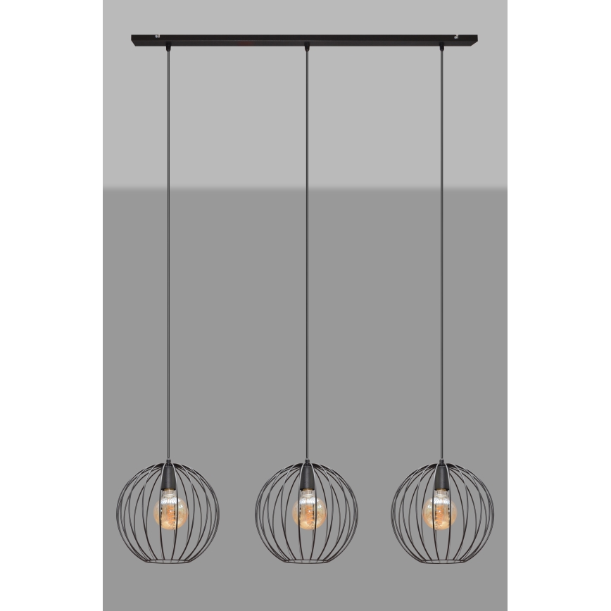 Chandelier on a string MERCURE 3xE27/15W/230V black