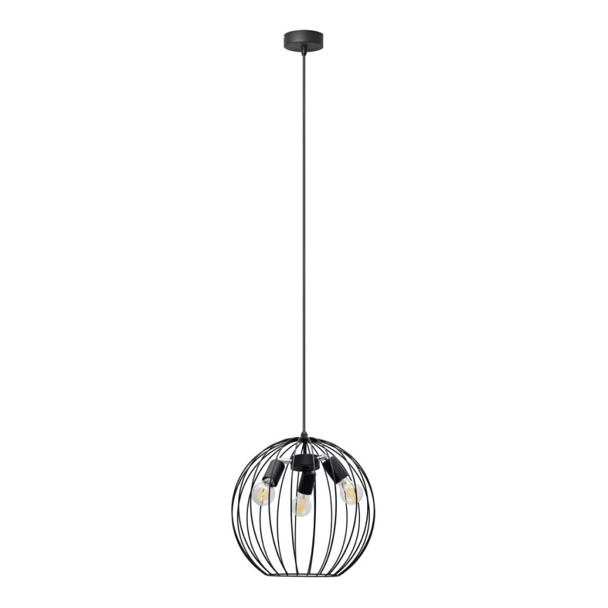 Chandelier on a string MERCURE 3xE27/15W/230V diameter 40 cm black