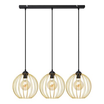 Chandelier on a string MERCURE 3xE27/15W/230V gold/black