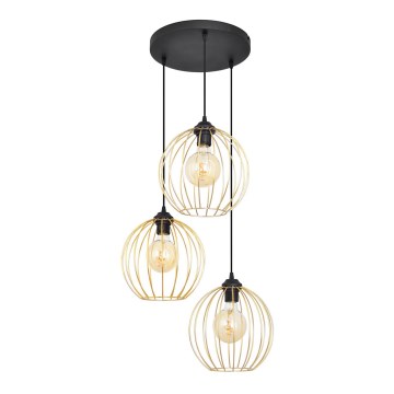 Chandelier on a string MERCURE 3xE27/15W/230V gold/black