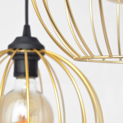Chandelier on a string MERCURE 3xE27/15W/230V gold/black