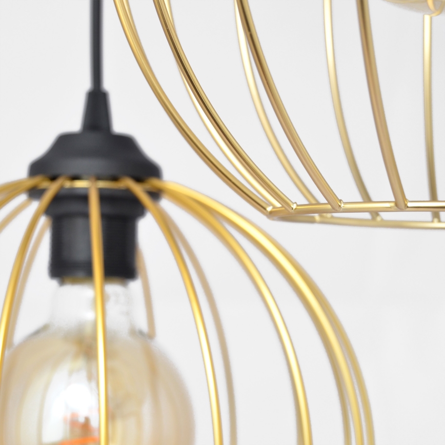Chandelier on a string MERCURE 3xE27/15W/230V gold/black