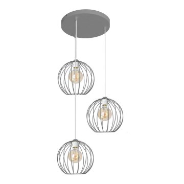 Chandelier on a string MERCURE 3xE27/15W/230V grey