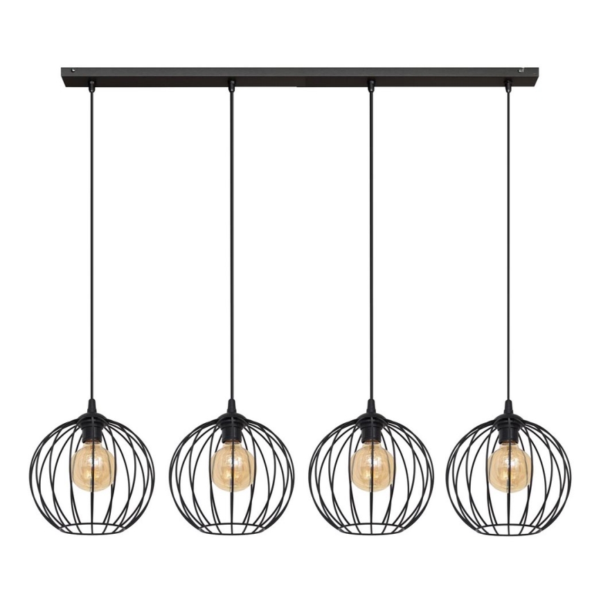 Chandelier on a string MERCURE 4xE27/15W/230V black
