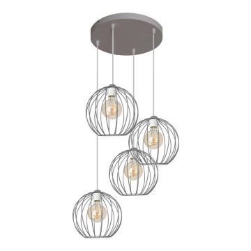 Chandelier on a string MERCURE 4xE27/15W/230V grey