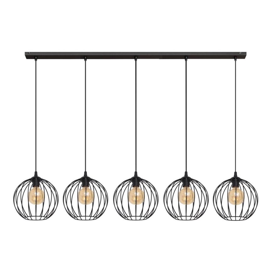 Chandelier on a string MERCURE 5xE27/15W/230V black