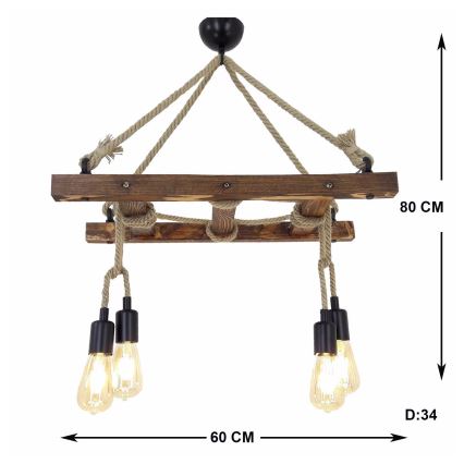 Chandelier on a string MERDIVEN 4xE27/40W/230V