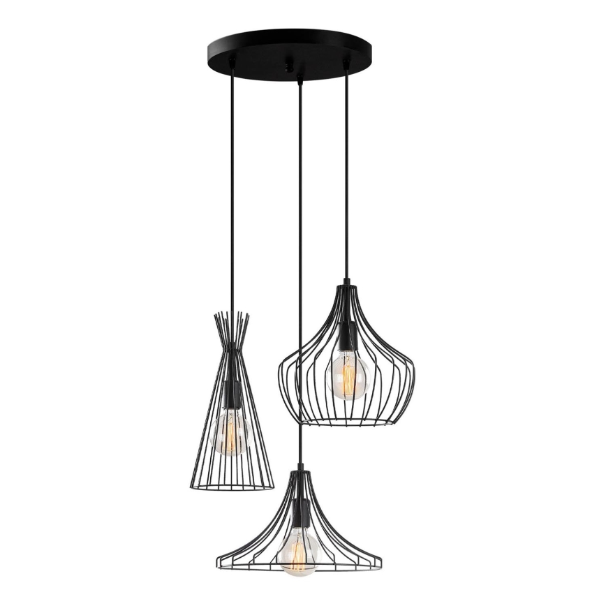Chandelier on a string MEZOPOTAMYA 3xE27/40W/230V black