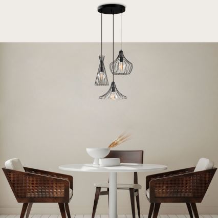 Chandelier on a string MEZOPOTAMYA 3xE27/40W/230V black