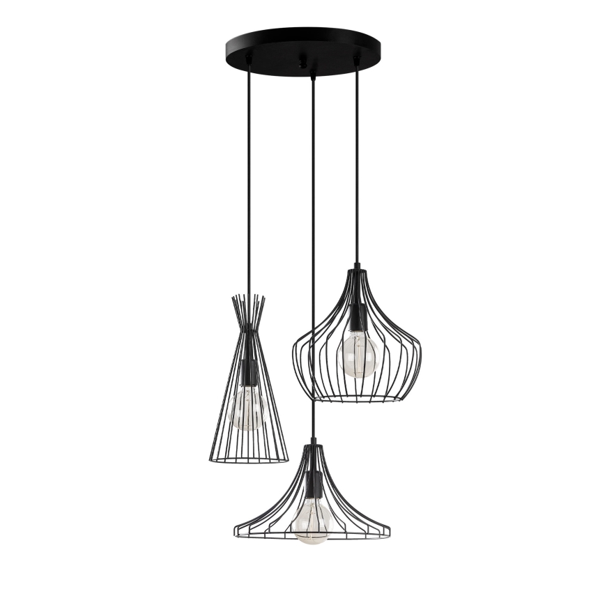 Chandelier on a string MEZOPOTAMYA 3xE27/40W/230V black
