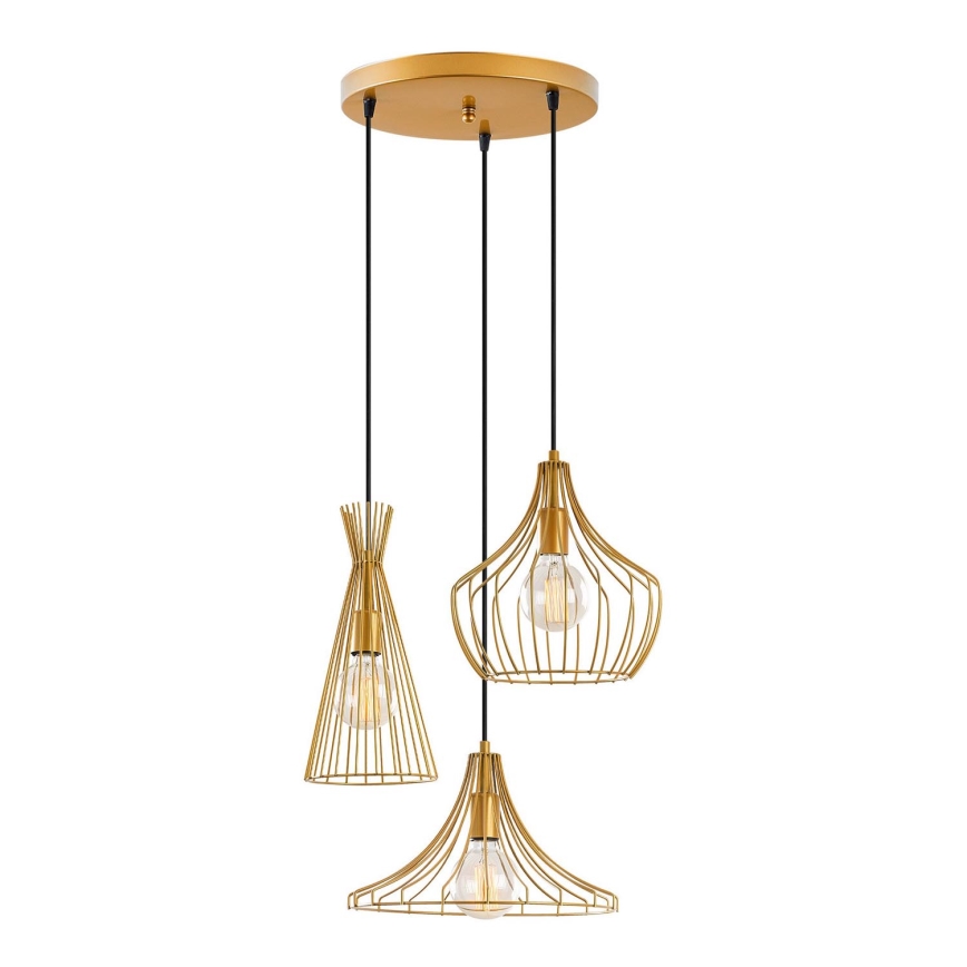 Chandelier on a string MEZOPOTAMYA 3xE27/40W/230V gold