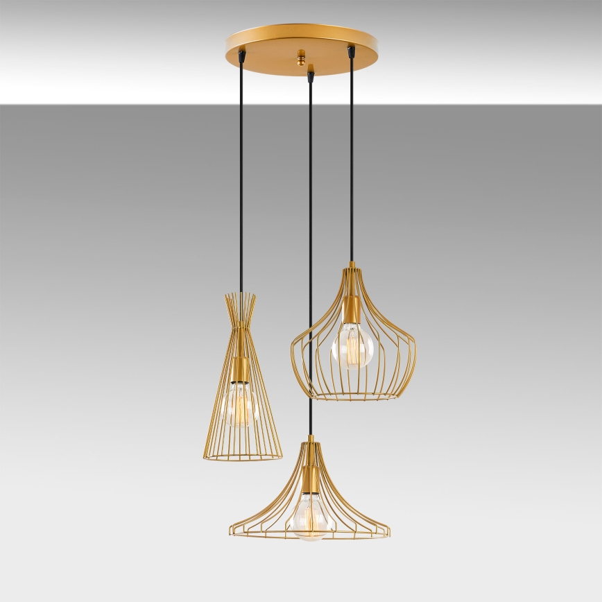 Chandelier on a string MEZOPOTAMYA 3xE27/40W/230V gold
