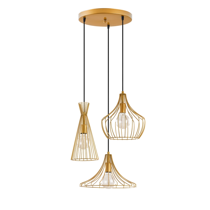 Chandelier on a string MEZOPOTAMYA 3xE27/40W/230V gold