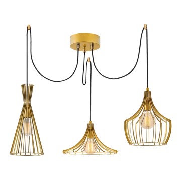 Chandelier on a string MEZOPOTAMYA 3xE27/40W/230V spider gold
