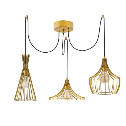 Chandelier on a string MEZOPOTAMYA 3xE27/40W/230V spider gold