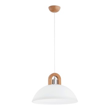 Chandelier on a string MIGOT 1xE27/15W/230V beige/shiny chrome