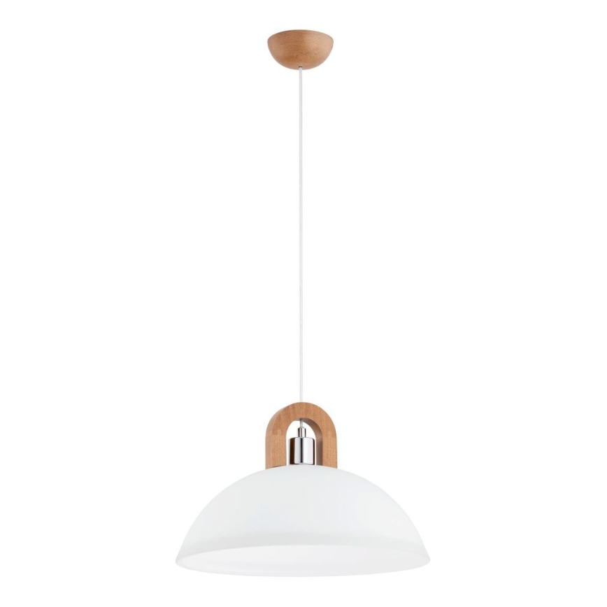 Chandelier on a string MIGOT 1xE27/15W/230V beige/shiny chrome