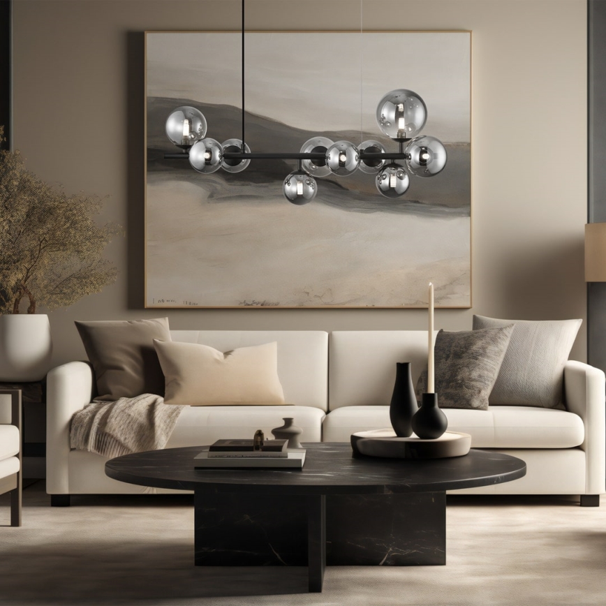 Chandelier on a string MILA 10xG9/9W/230V black/grey