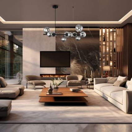 Chandelier on a string MILA 10xG9/9W/230V black/grey